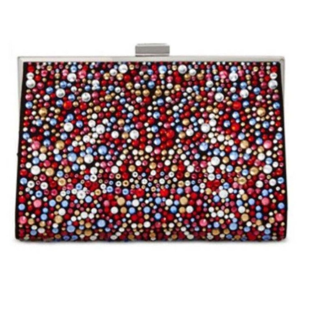 INC Loryy Embellished Clutch, Black Multi/Silver